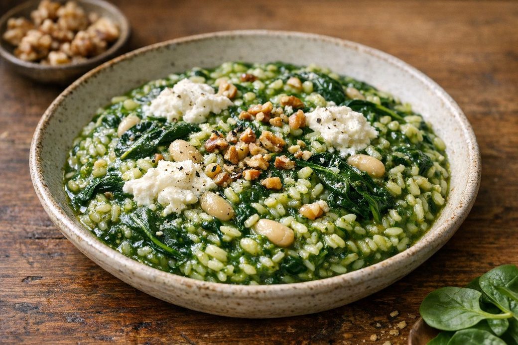 Bright Green Spinach Risotto