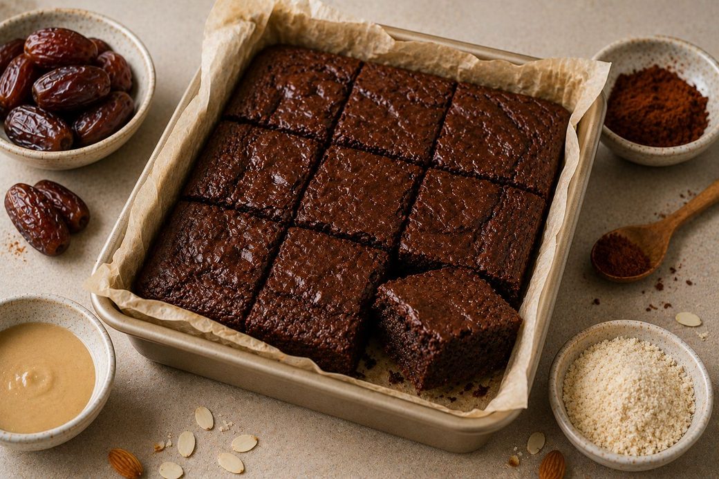 Fudgy Date & Tahini Brownies