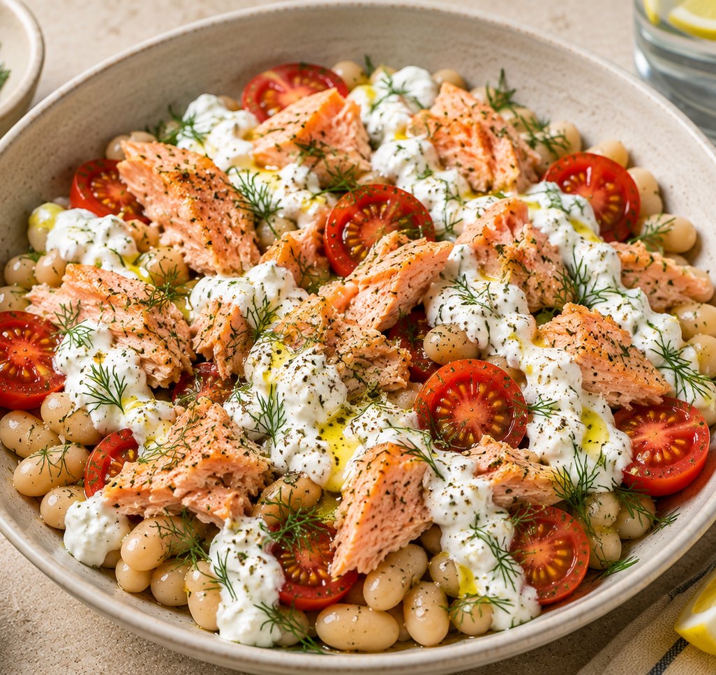Salmon & White Bean Bowl with Lemon