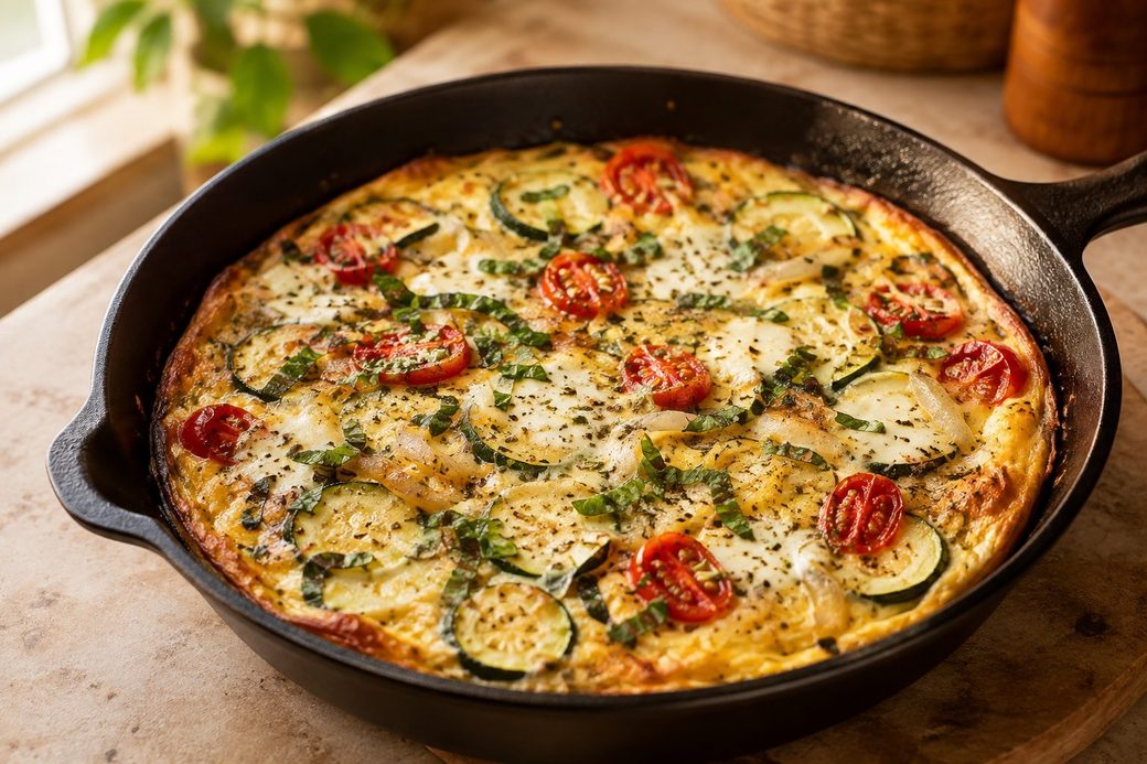 Slow-Set Zucchini & Tomato Frittata