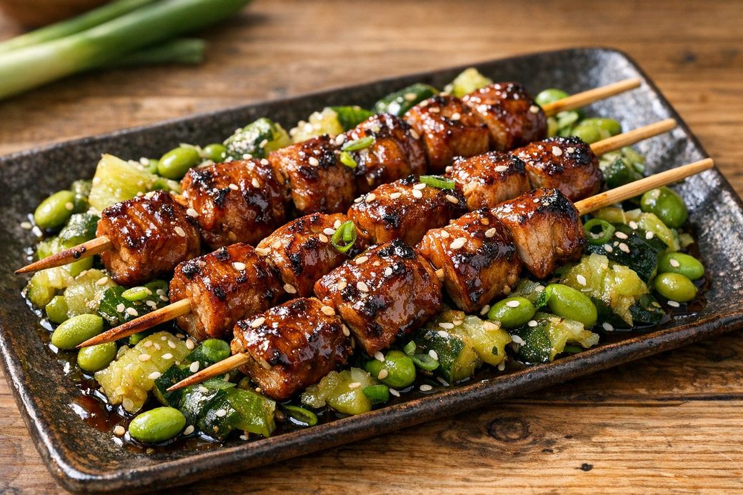 Sticky Miso Pork Skewers