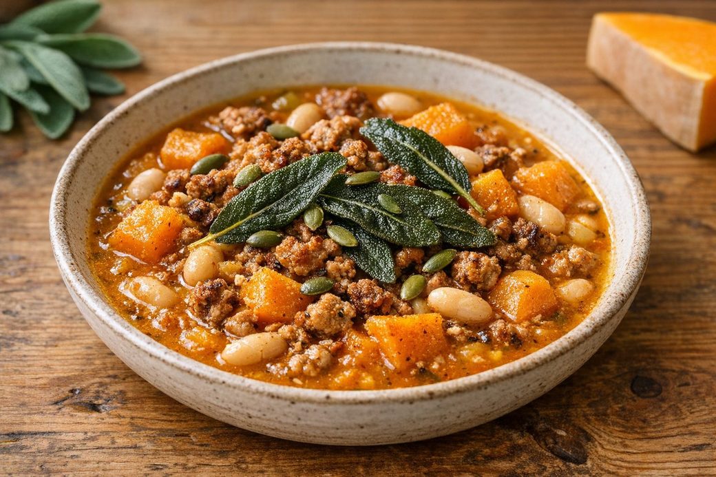 Turkey & Butternut Stew with Crisp Sage